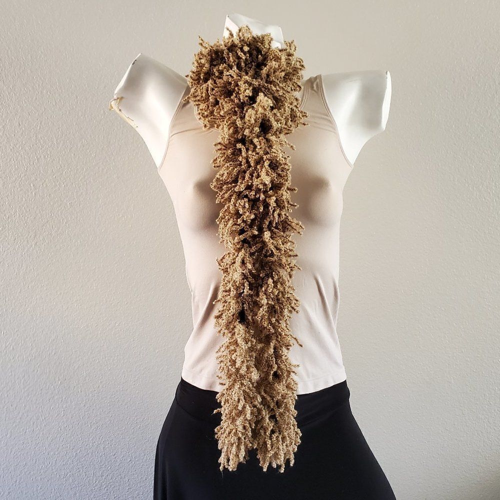 BOGO Scarf Sale - Hand Crafted beige and black scarf